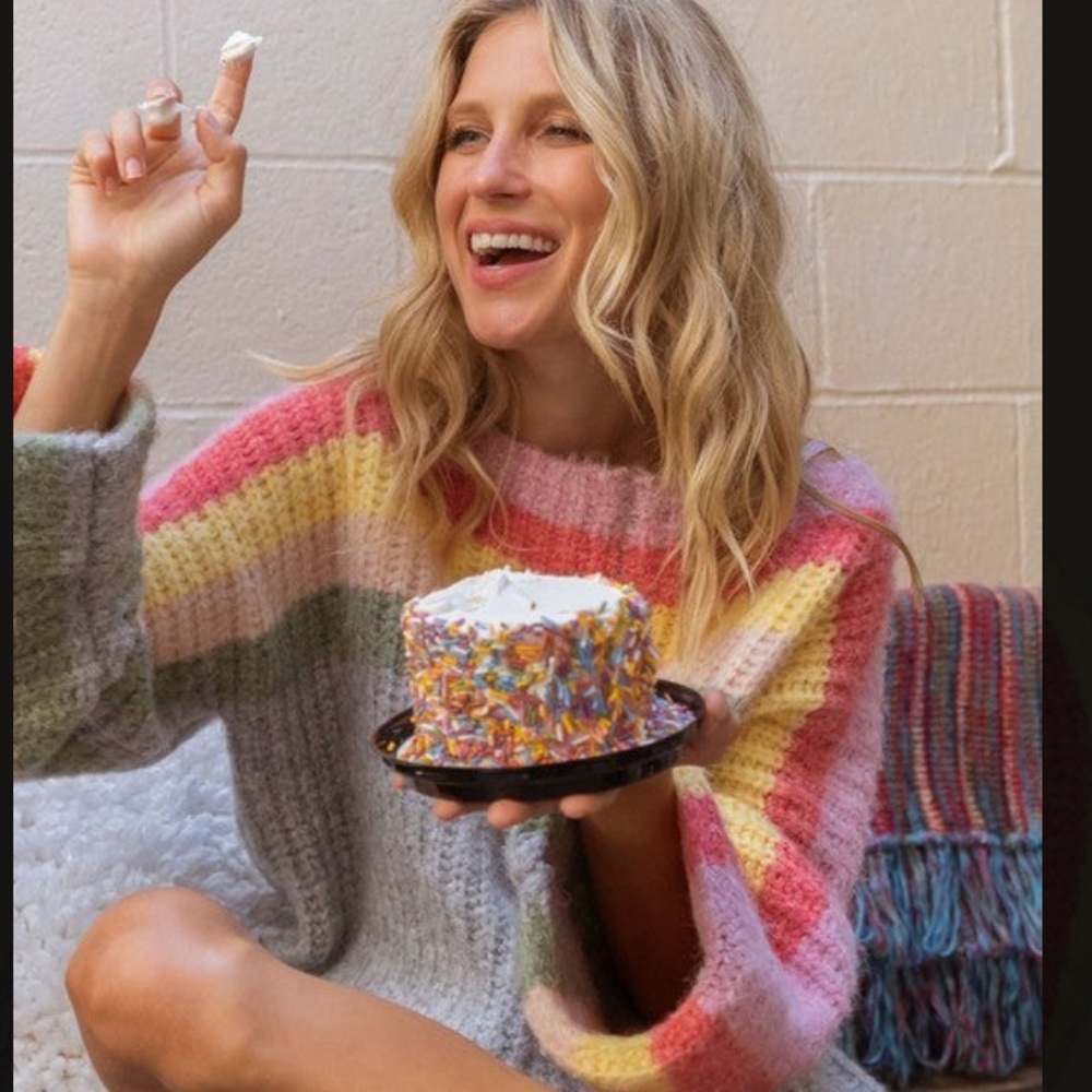POL 🌈Rainbow Cake Sweater- brand new